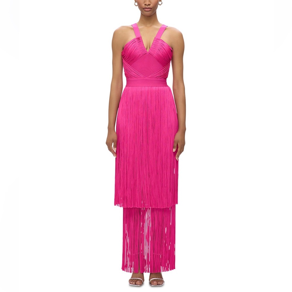 Herve Leger Margaret Gown in Magenta